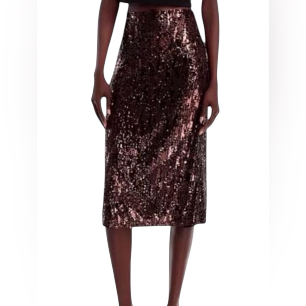 Vanessa Bruno Dirma Sequin Pencil Midi Skirt, Size FR 34=US 2